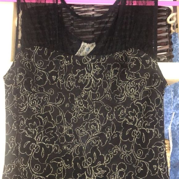 111. FREE PEOPLE DRESS black & Gold NWT - Picture 4 of 14